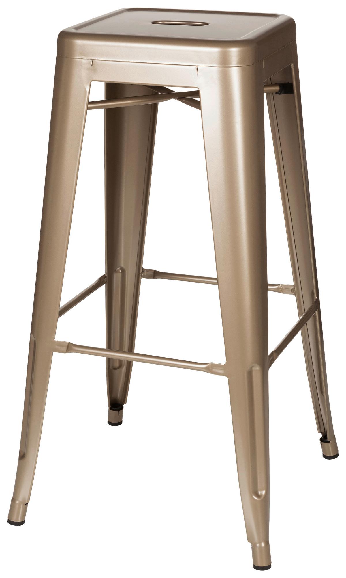 Barhocker Vantaggio High Stapelbar Champagner - Champagner, Basics, Metall (44/77/44cm) - MID.YOU