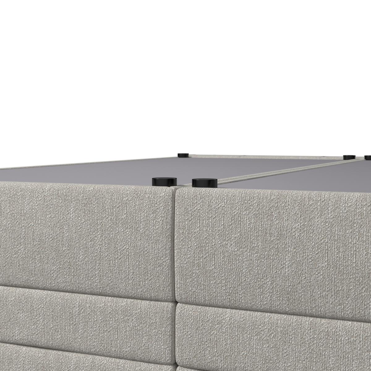 Boxspringová posteľ ARIA 180x200, sivá - čierna/sivá, Modern, drevo/textil (180/200cm) - Bessagi Home