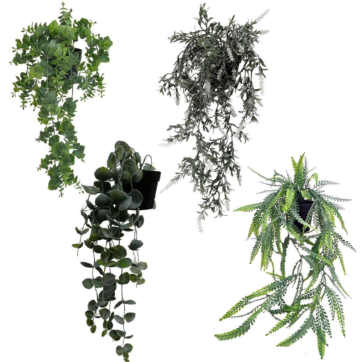 KUNSTPFLANZE Batari - Schwarz/Weiß, KONVENTIONELL, Kunststoff (50cm) - Luca Bessoni