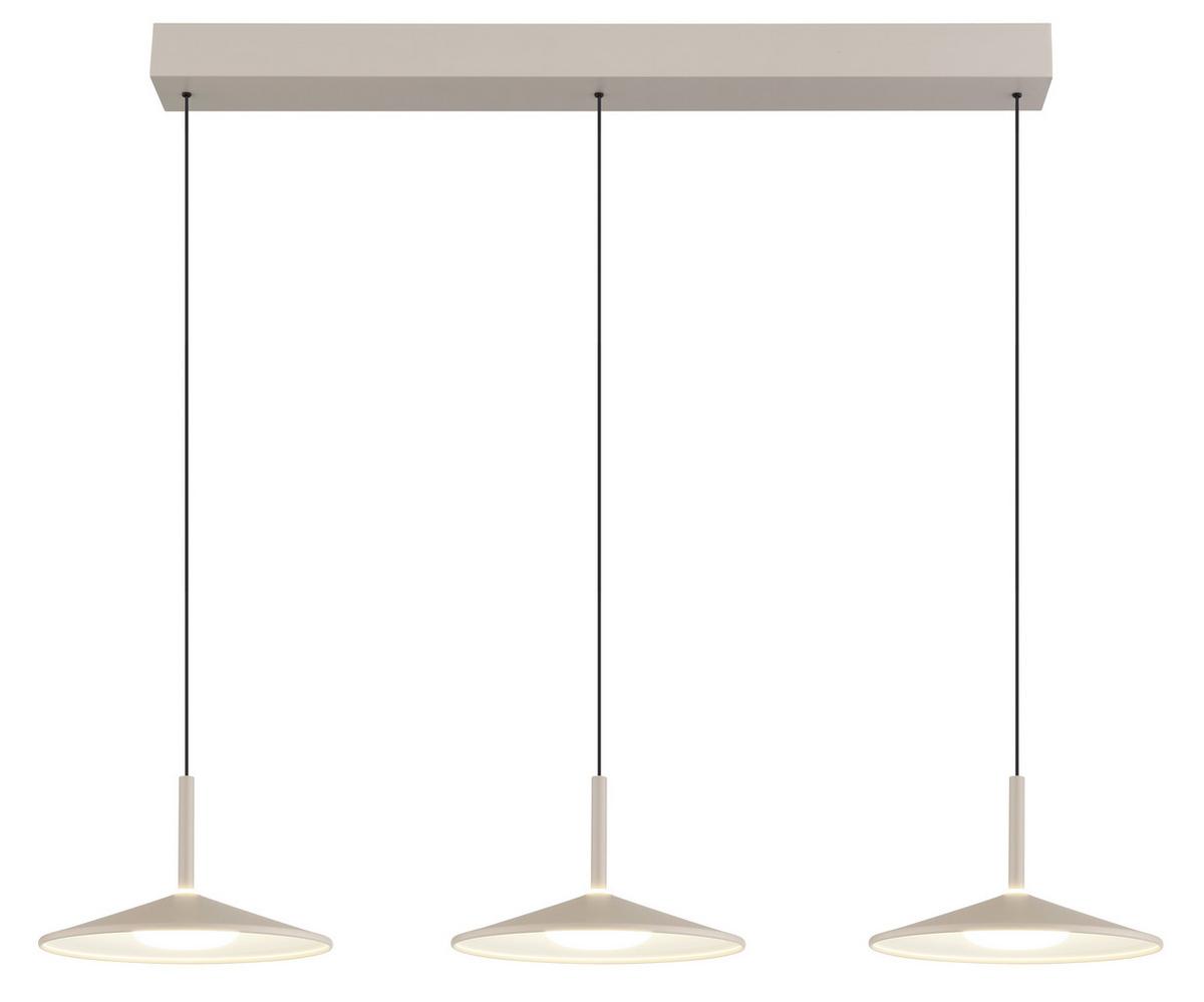 LED-HÄNGELEUCHTE 15635SA-3H  LAMPONE - Sandfarben/Opal, Design, Kunststoff/Metall (95/25/180cm) - Globo