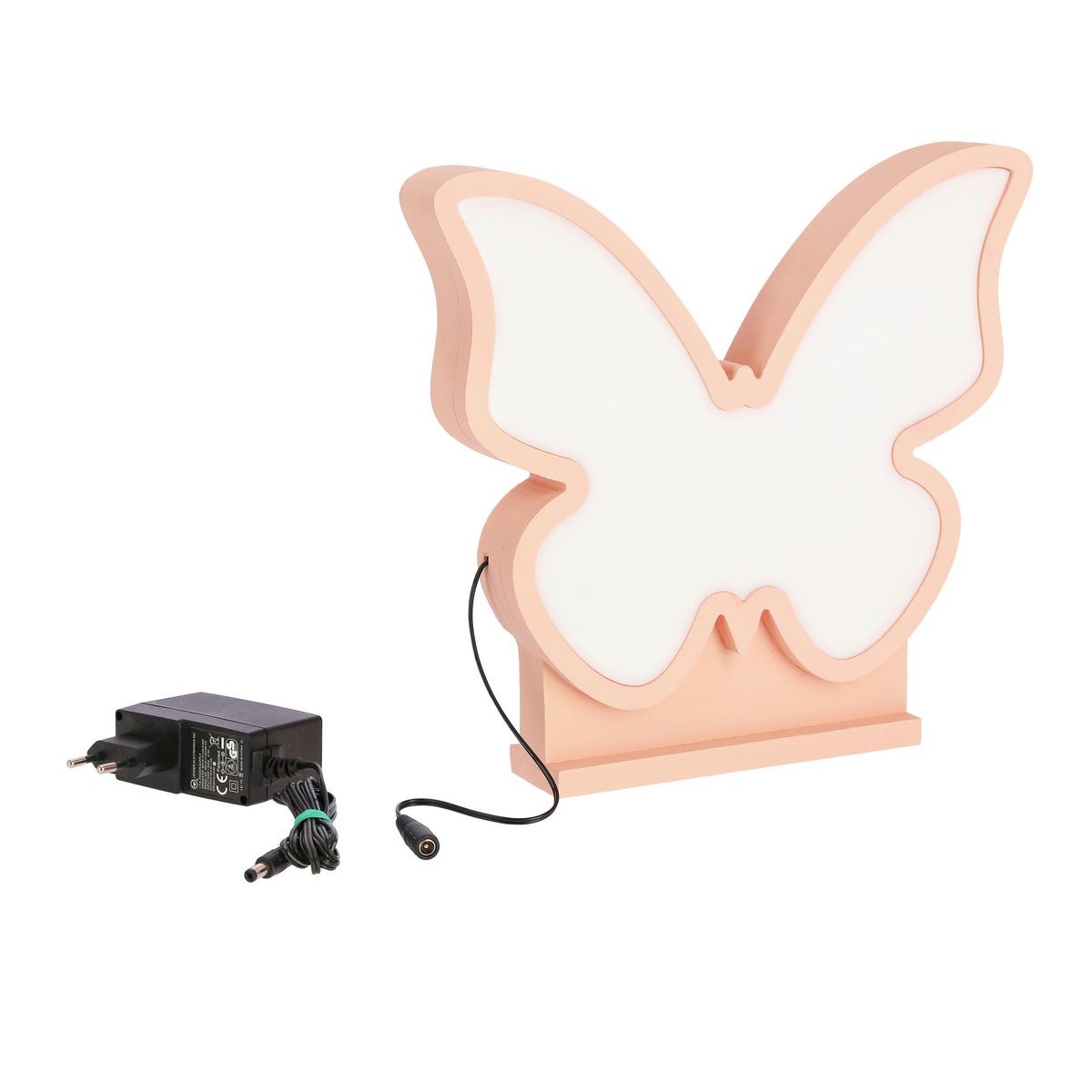 Kindertischleuchte 41-11701 Butterfly - Pink, Basics, Holzwerkstoff/Kunststoff (28.5/5/26.5cm)