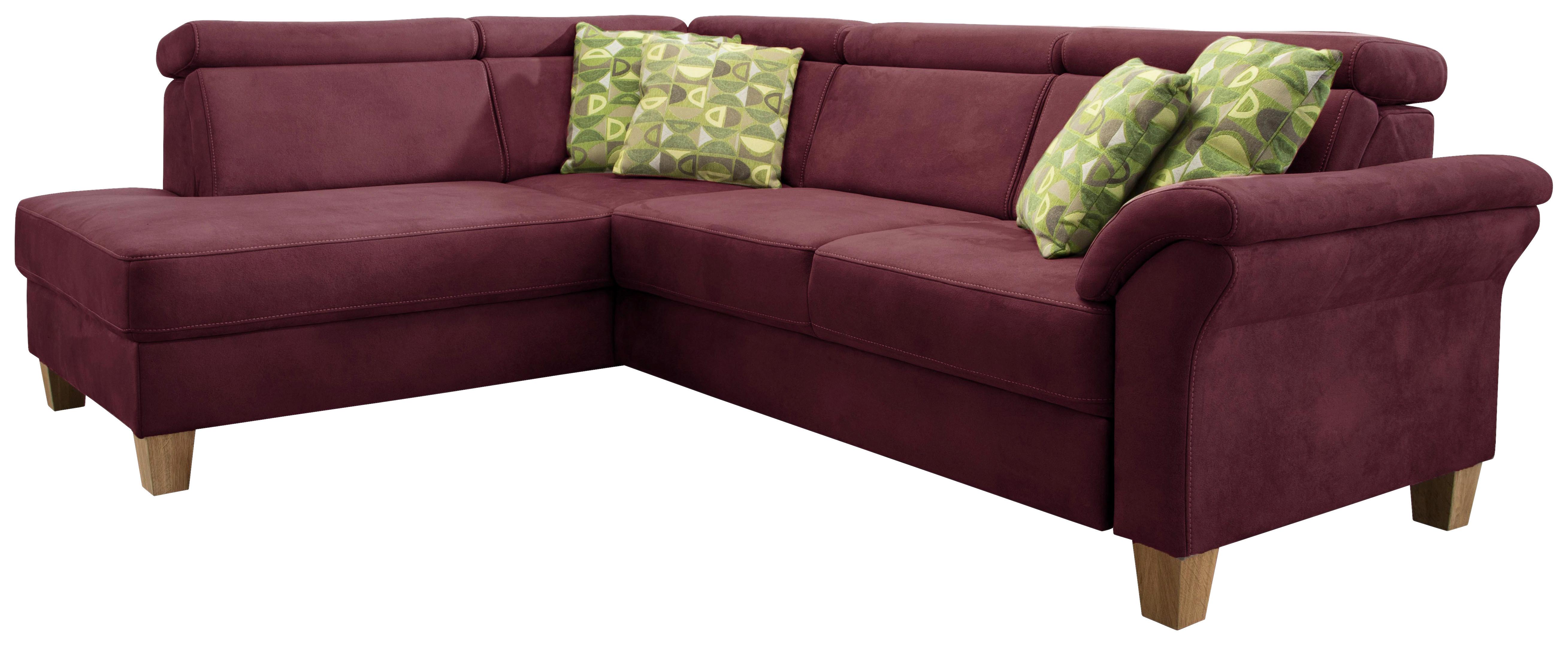 Ecksofa Arngast bordeaux, 194x245 cm - Eichefarben/Bordeaux, KONVENTIONELL, Textil (194/245cm) - Sit & More