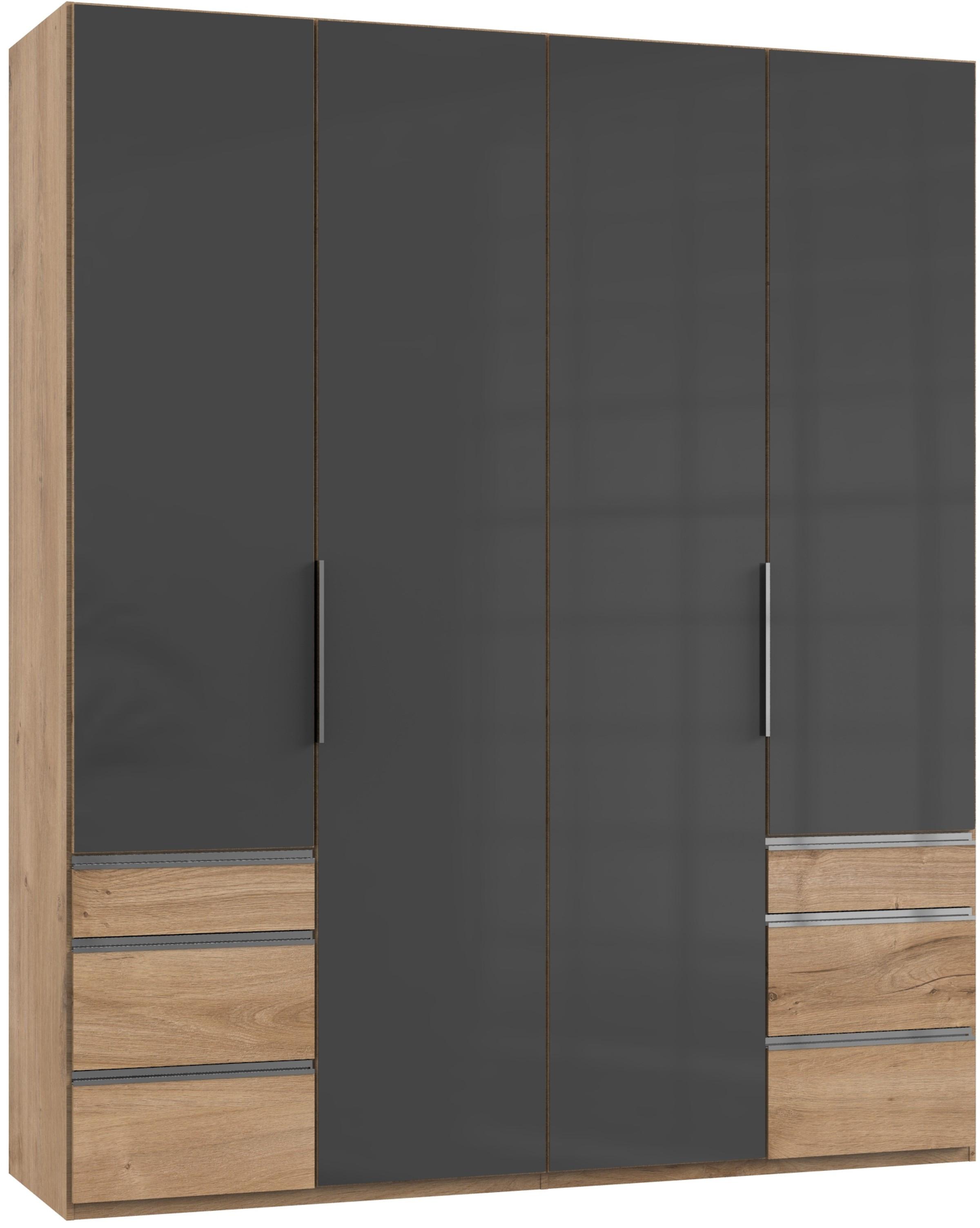 Drehtürenschrank 200cm Level, Grau/eiche Dekor - Eichefarben/Grau, MODERN, Glas/Holzwerkstoff (200/236/58cm) - MID.YOU