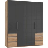 Drehtürenschrank 200cm Level, Grau/eiche Dekor - Eichefarben/Grau, MODERN, Glas/Holzwerkstoff (200/236/58cm) - MID.YOU