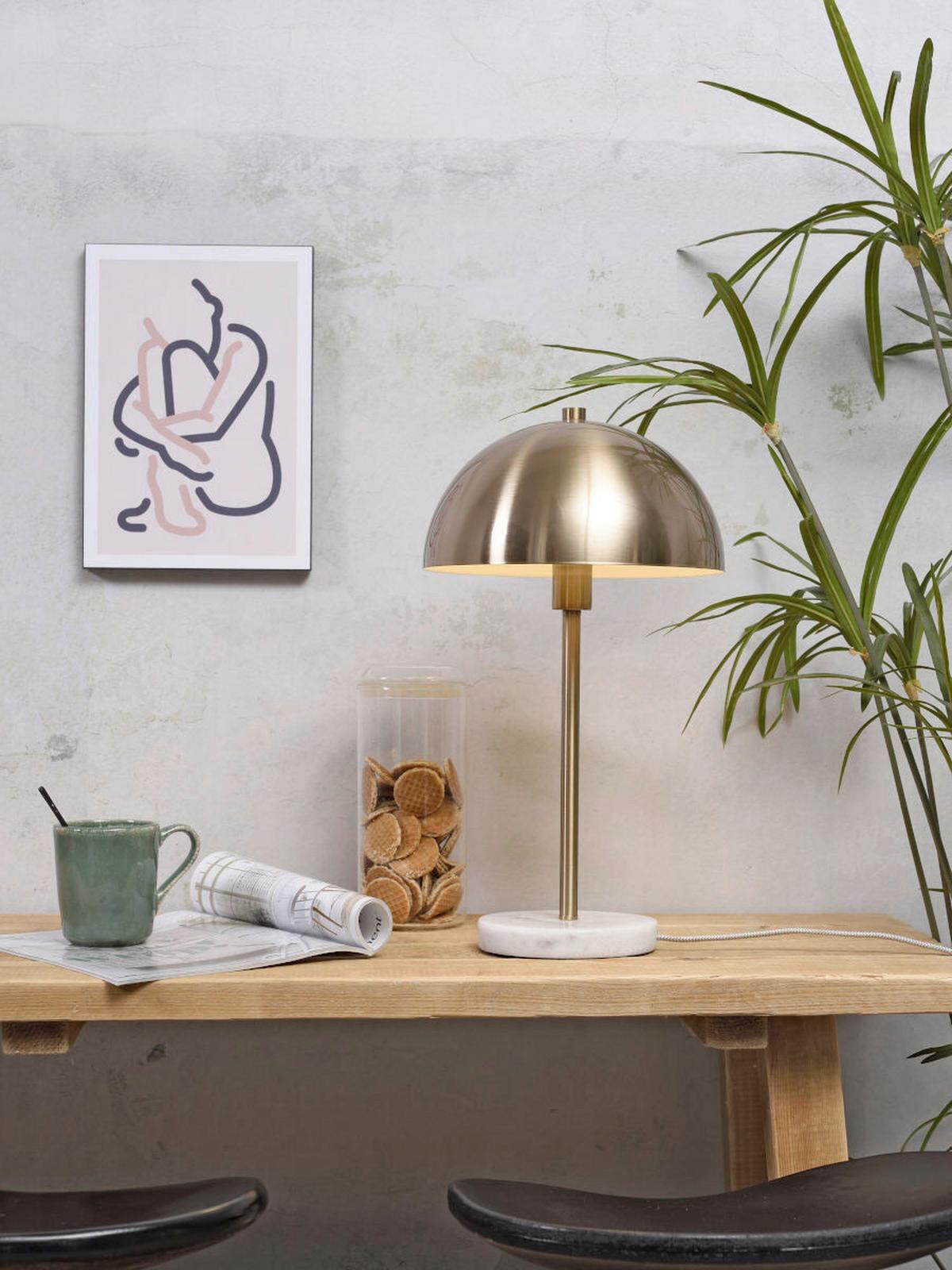 Tischleuchte Toulouse/t/go - Goldfarben/Weiß, Trend (25/45cm) - It's about Romi