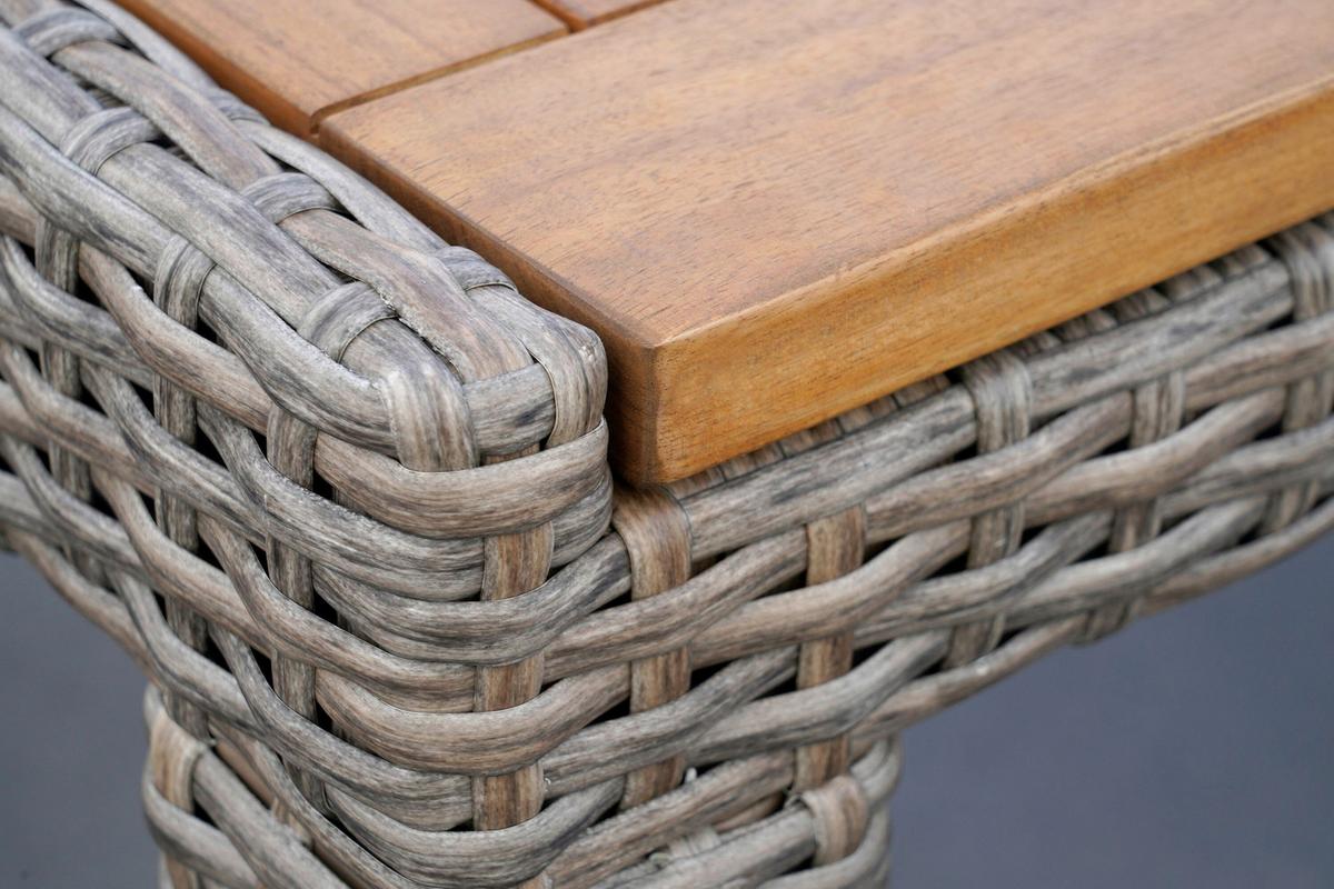 Gartentischgruppe Avellino 7--Teilig. Aus Akazie - Beige/Beigebraun, KONVENTIONELL, Holz/Kunststoff - Gardenson