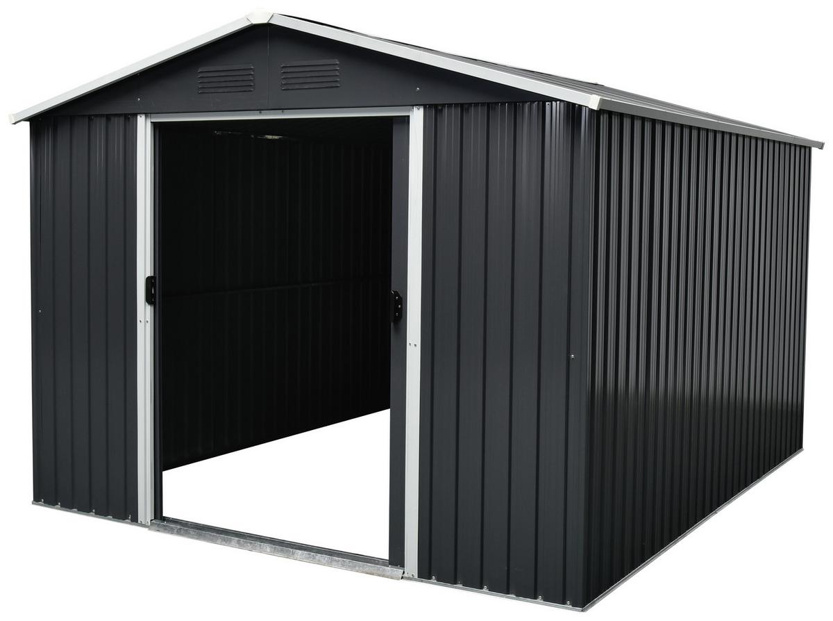 Gerätehaus Ohne Boden 301x214x238 Cm - Anthrazit/Weiß, Basics, Metall (301/214/238cm)