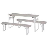 Kindersitzgruppe natur/Grün 3-Teilig. - Hellgrau/Weiß, Basics, Holz/Metall (109cm)
