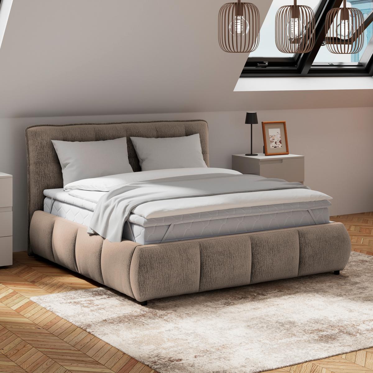 Polsterbett Limo Braun 140x200 Cm - Schwarz/Braun, KONVENTIONELL, Holz/Holzwerkstoff (140/200cm) - James Wood