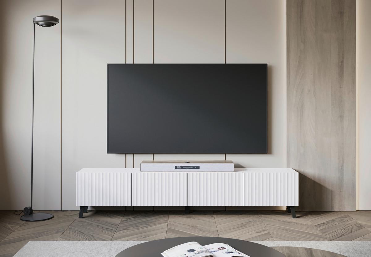 Nízka komoda PHUKET š: 190 cm - čierna/biela, Design, kompozitné drevo/plast (190/42/32,5cm) - Livetastic