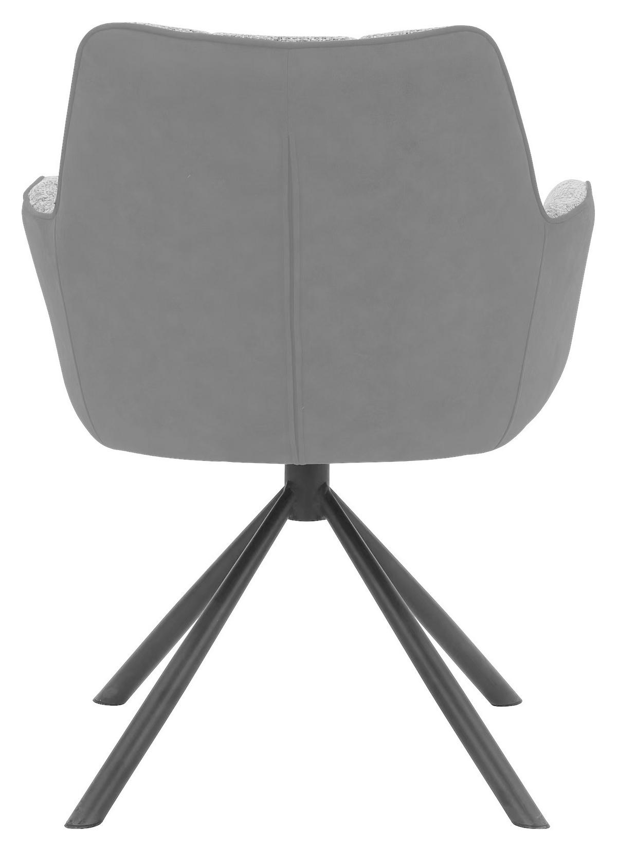 Stuhl Paco Webstoff Grau, B: 63cm - Schwarz/Grau, KONVENTIONELL, Textil/Metall (63/84/63cm)