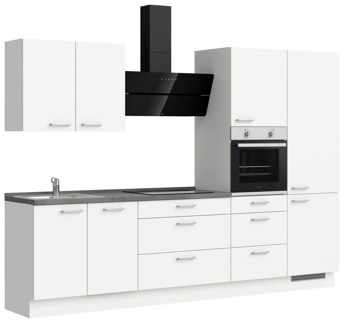 KÜCHENLEERBLOCK TOUCH HIGH - LINE, H4 RECHTS - Weiß/Grau, MODERN, Holzwerkstoff (300cm) - Nobilia