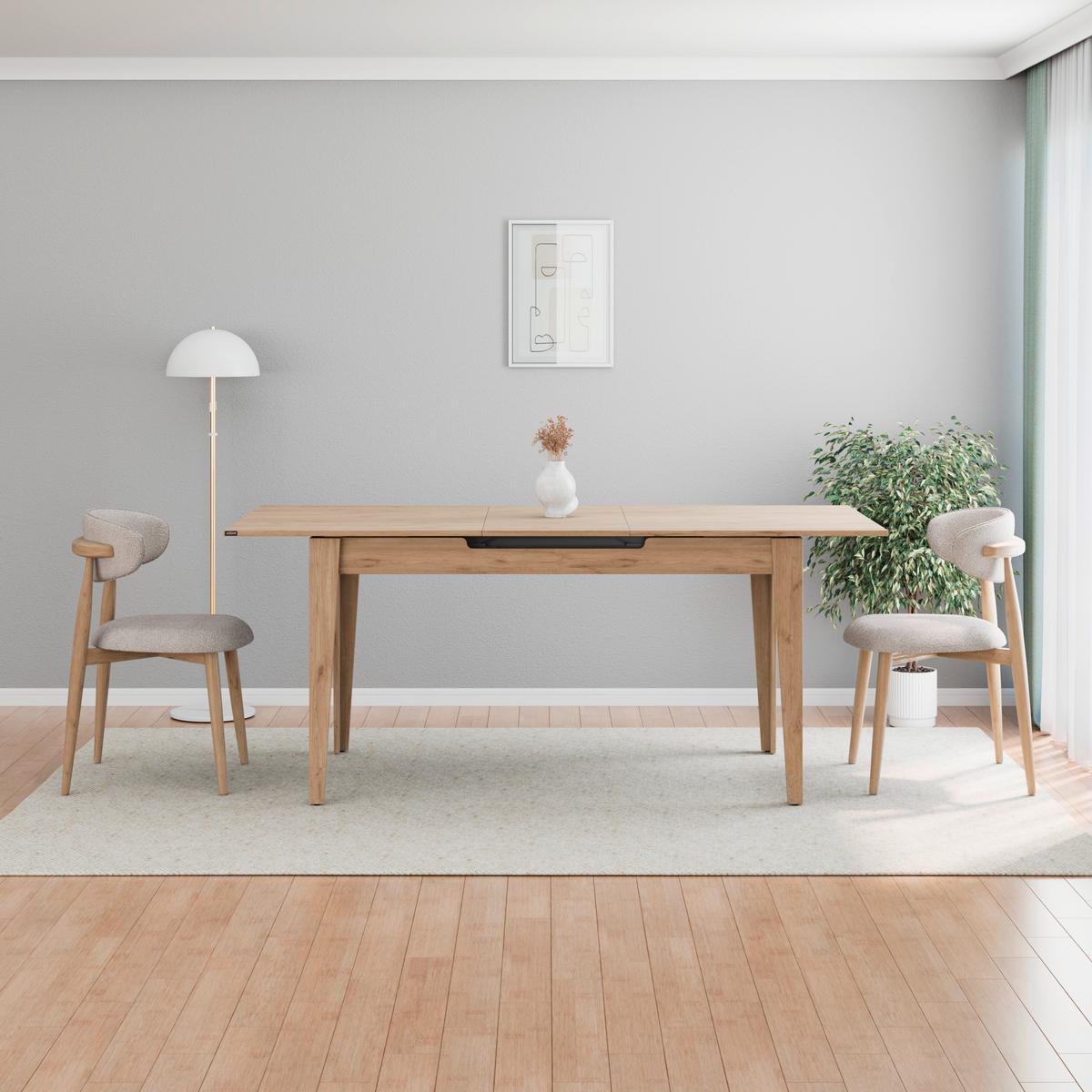 Esstisch ausziehbar Andorra 140-180x75x80 cm Eiche - Eiche Artisan, KONVENTIONELL, Holz (140-180/75/80cm)