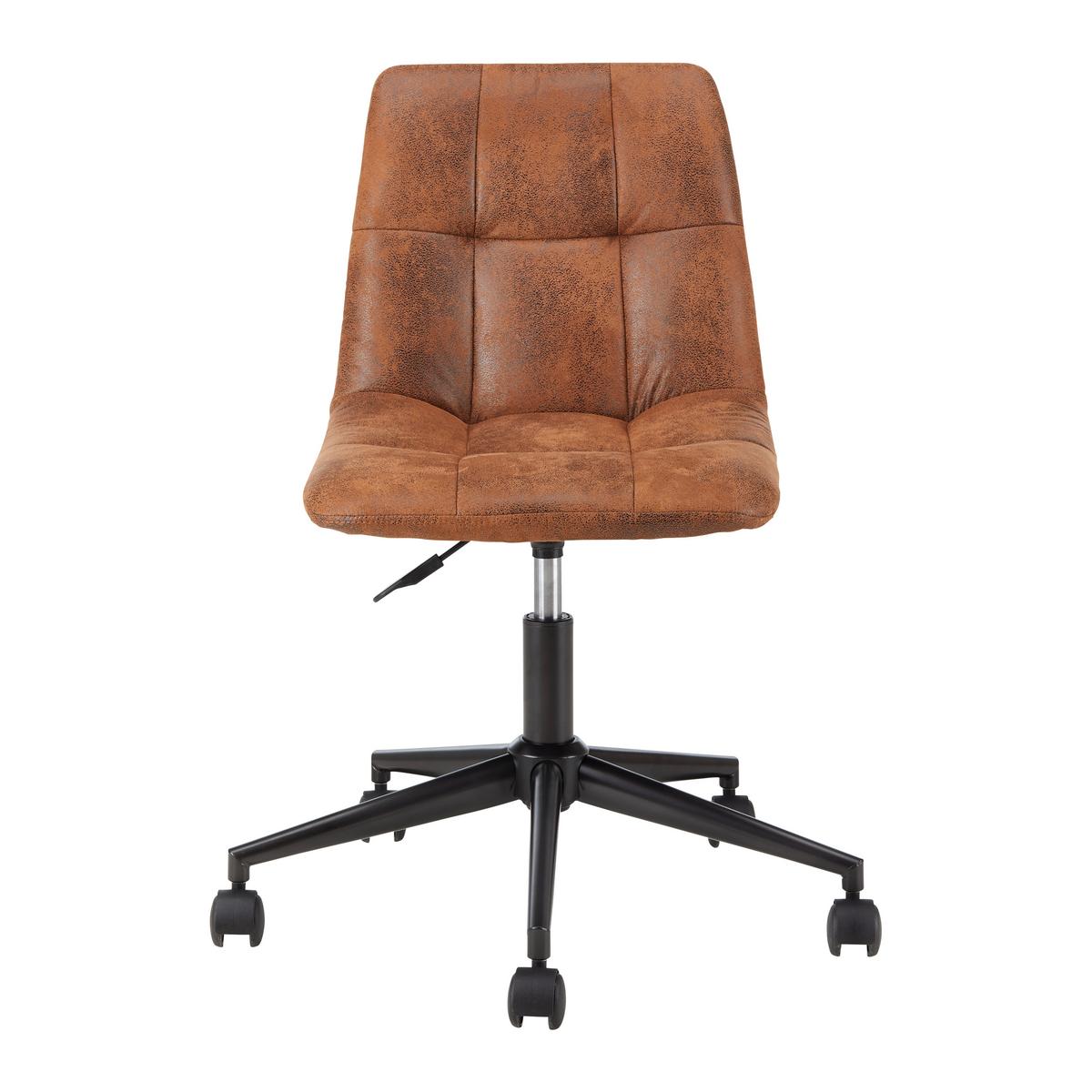 Otočná židle CLELIE hnědá - černá/hnědá, Moderní, kov/dřevo (45/79-89/57cm) - Bessagi Home