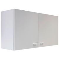Küchenoberschrank Speed B: 100 cm Weiß 2 Drehtüren - Weiß, KONVENTIONELL, Holzwerkstoff (100/54,8/32cm)