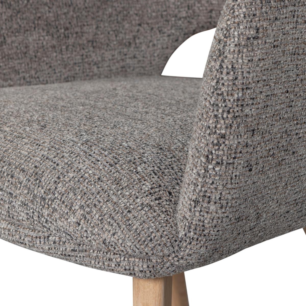 Armlehnstuhl-Set Murat Naturfarbe/Taupe B: 61cm - Taupe/Naturfarben, MODERN, Holz/Textil (61/86/60cm) - Livetastic