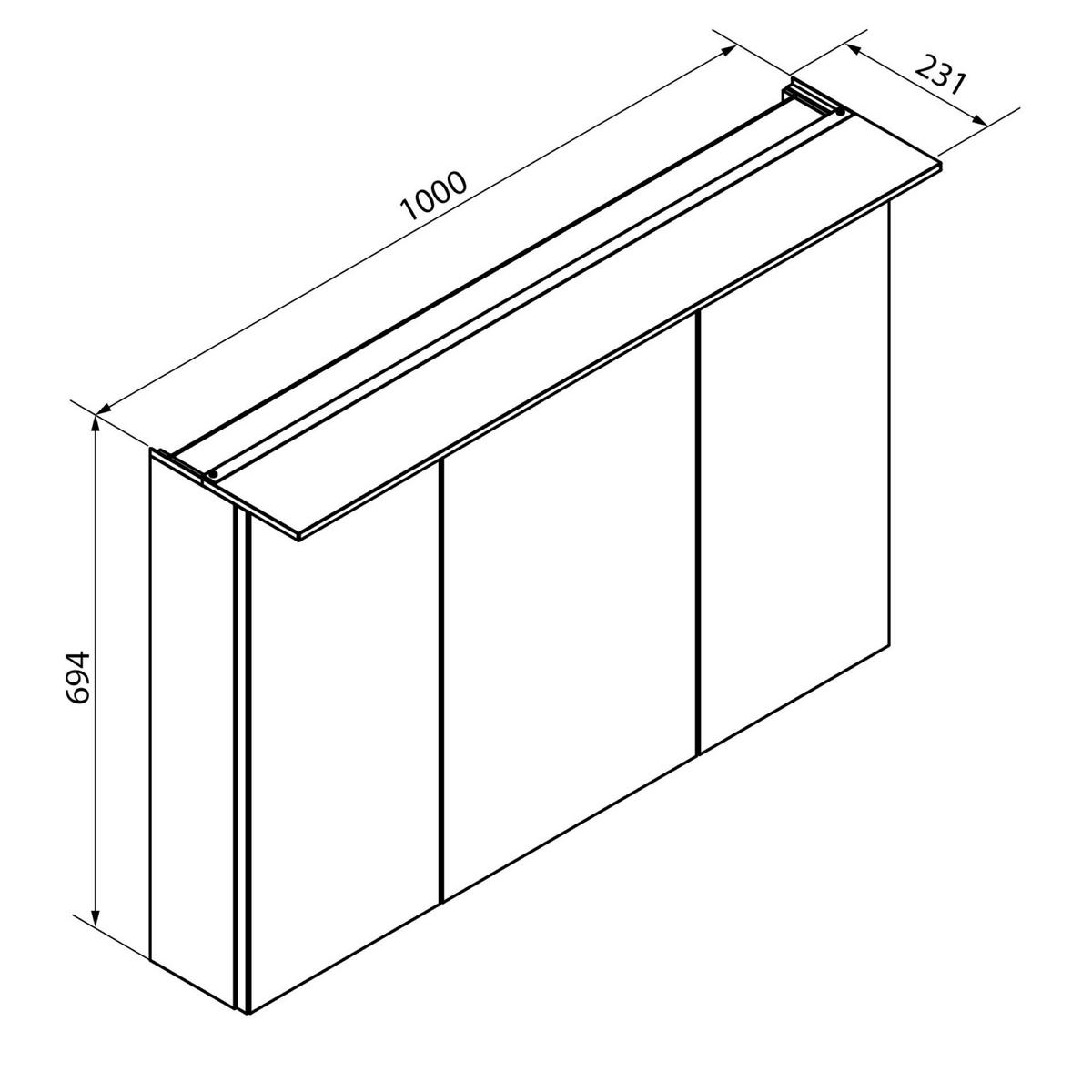 Badezimmer B.Perfekt Eichefarben 3-Teilig - Eichefarben/Weiß, Basics, Glas/Keramik (102cm) - MID.YOU