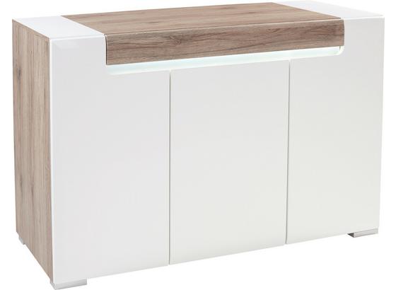 Komoda Sideboard Toronto - farby dubu/biela, Moderný, drevený materiál/sklo (140/85/42,2cm) - OMBRA Komoda Sideboard Toronto - farby dubu/biela, Moderný, drevený materiál/sklo (140/85/42,2cm) - OMBRA