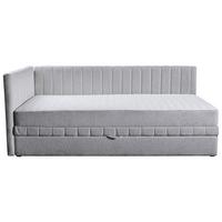 Schlafsofa Roma, Hellgrau B: 212 Cm - Hellgrau/Schwarz, Design, Textil (99/83/212cm) - MID.YOU