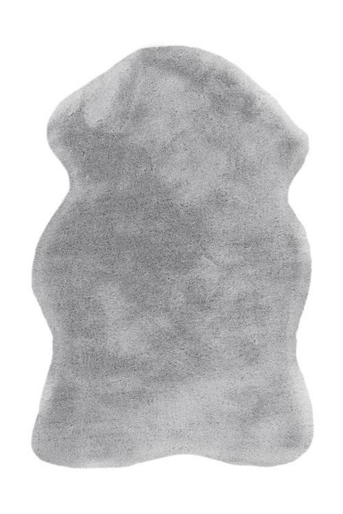 Kunstfell Rabbit Blau/Grau 60x90 cm Textil - Blau/Grau, Trend, Textil (60/90cm) - Kayoom
