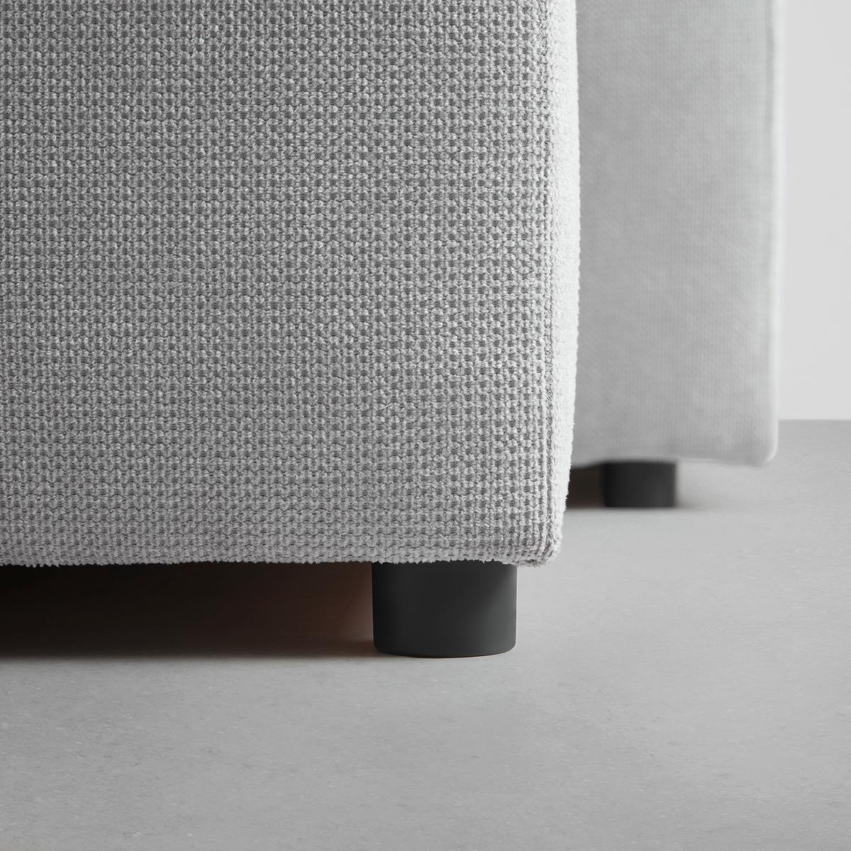 Rohová sedačka VIKTOR, oboustranná, světle šedý velur - šedá/černá, Moderní, textil/plast (230/86/156cm) - Based