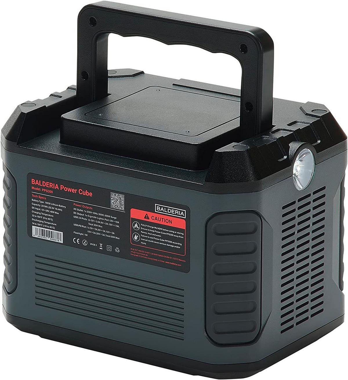 Powerstation Balderia Powercube - Schwarz/Grau, Trend, Kunststoff (19,2/14,8/14,2cm)