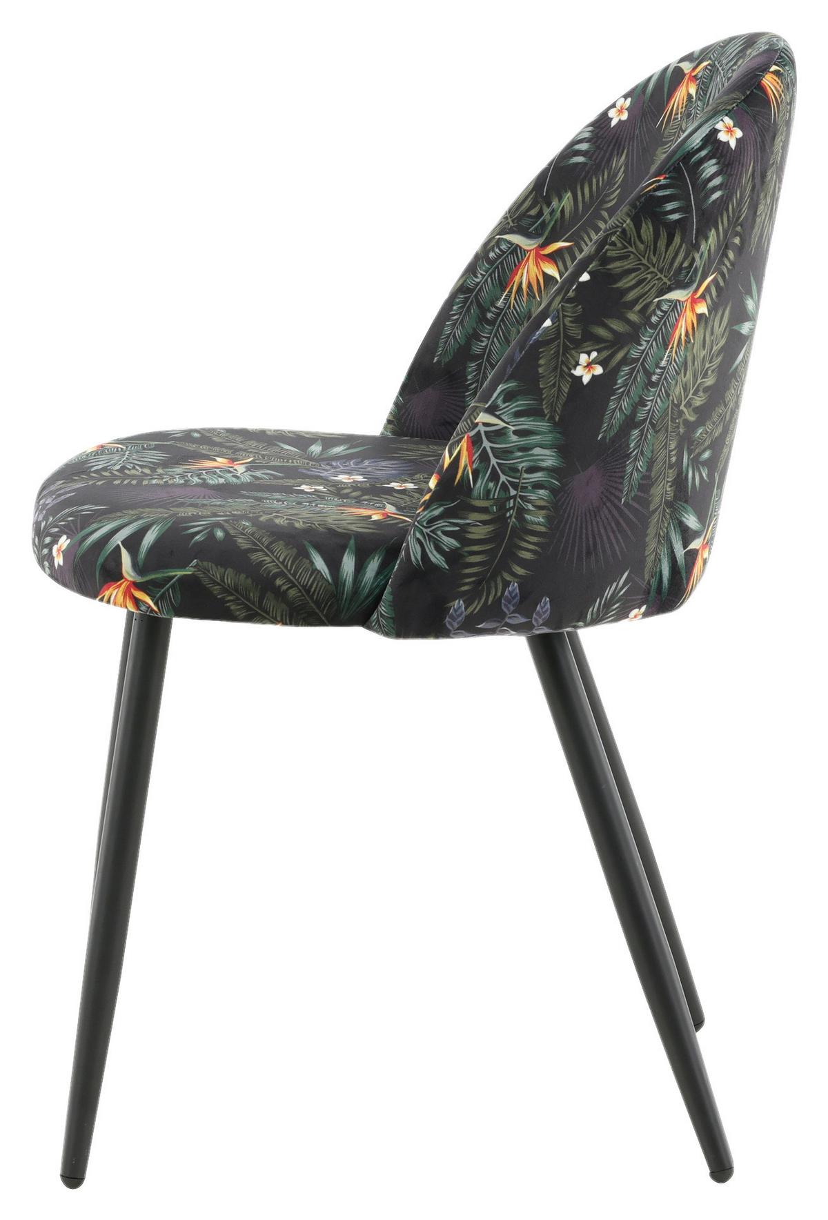 Stuhl-Set Velvet - Schwarz, Design, Textil/Metall (50/77/48cm) - Livetastic