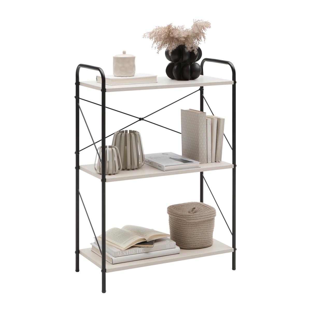 REGÁL TOM -EXKLUSIV- - čierna/kašmírová, Modern, kov/kompozitné drevo (63.2/89/30cm) - Mömax