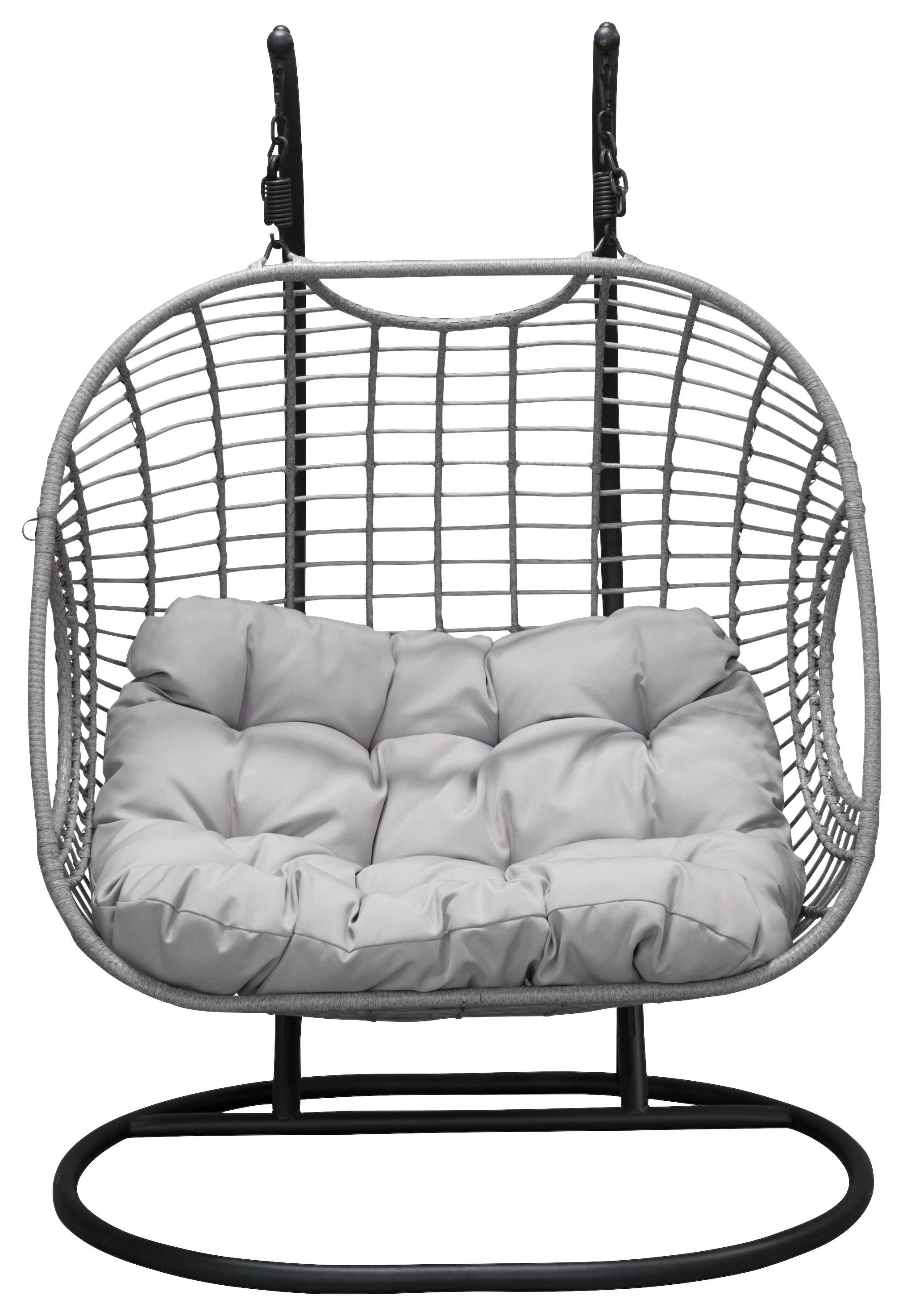 Hängesessel Viga - Grau, KONVENTIONELL, Holz (133/196/105cm) - Gardenson