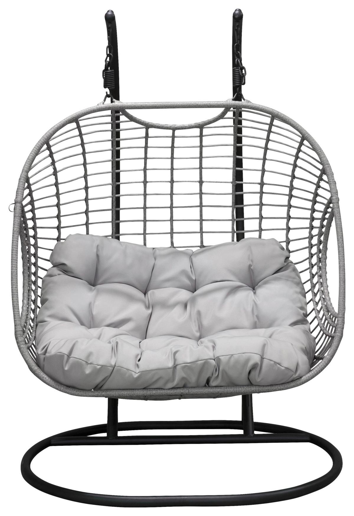 Hängesessel Viga - Grau, KONVENTIONELL, Kunststoff/Metall (133/196/105cm) - Gardenson