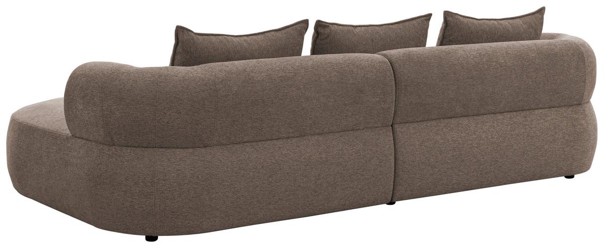 Ecksofa Ferro Braun S: 256x156 cm - Schwarz/Braun, Design, Textil (256/156cm) - Livetastic