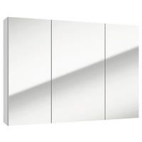 Spiegelschrank Locca 3 Türen, BxHxT: 85x60x15 cm Weiß - Weiß, Basics, Glas/Holzwerkstoff (85/60/15cm) - MID.YOU