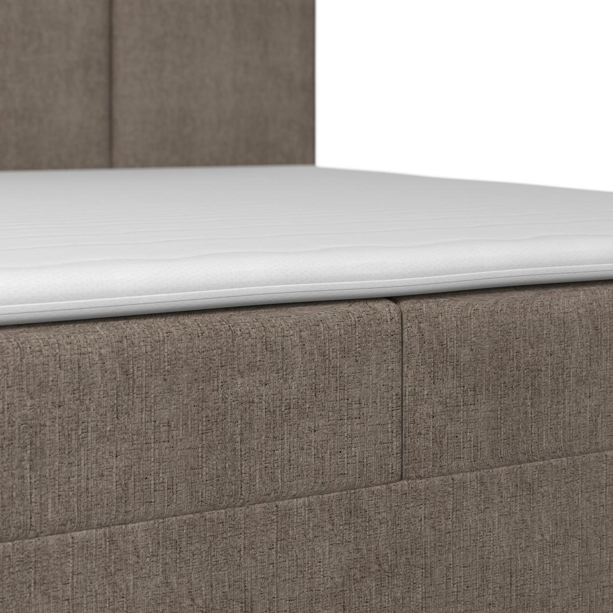 Boxspringová posteľ MONZA 180x200, hnedá - hnedá/farba duba, Modern, drevo/textil (180/200cm) - Bessagi Home