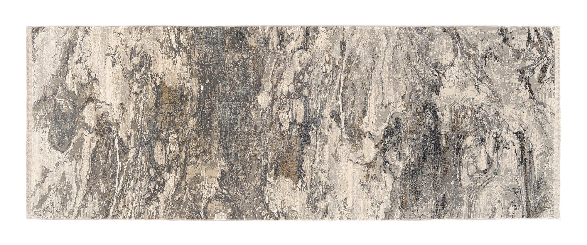 Teppich Läufer Grau/Gold Lille 80x250 cm - Goldfarben/Grau, Design, Textil (80/250cm) - Dieter Knoll