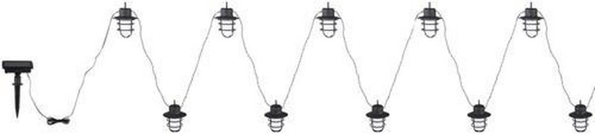 Solarleuchte Schwarz/weiß Lichterkette 100xled H: 11,2 - Schwarz/Weiß, Basics, Kunststoff (480/8,2/11,2cm) - Globo