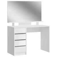 TOALETNÍ STOLEK EMMA - vysoce lesklá bílá, Design, kompozitní dřevo/sklo (110/145/48cm) - MID.YOU