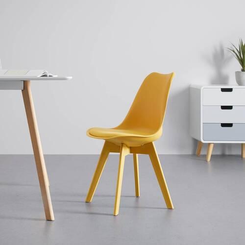 Židle Mia Žlutá - žlutá, Moderní, textil/plast (50/84/54cm) - P & B