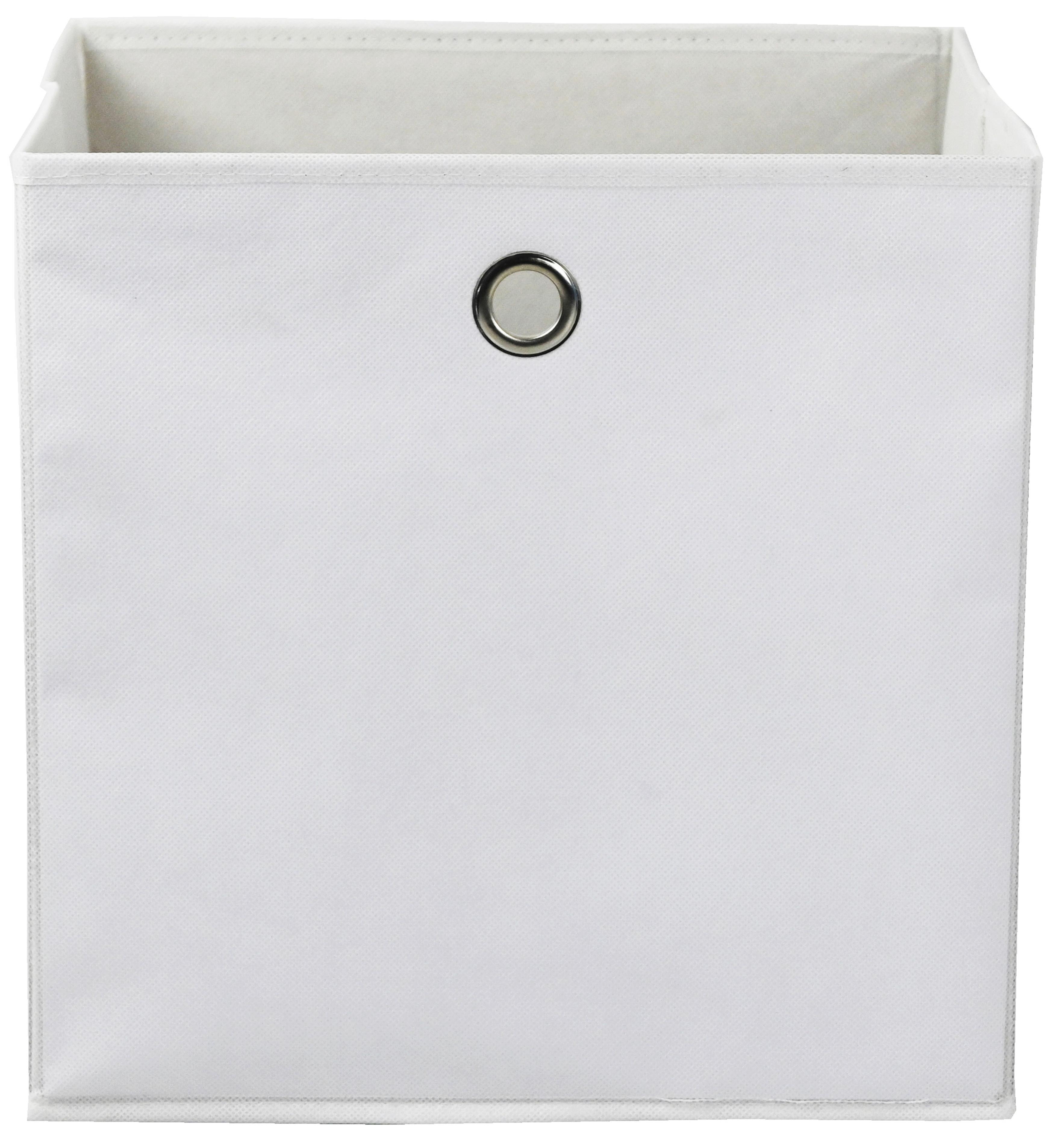 Skladací box Fibi, 30/30/30cm - biela, Konventionell, kartón/textil (30/30/30cm) - Based