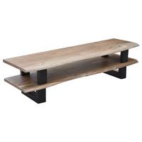 LOWBOARD Mangoholz/Metall B: 140cm - Schwarz/Naturfarben, Design, Holz/Metall (140/36/40cm) - MID.YOU