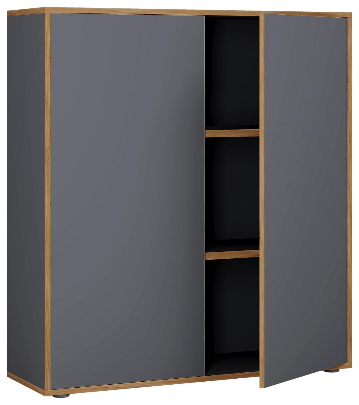 Aktenschrank Salia Anthrazit, Honigeiche B:100 cm - Honigeiche/Anthrazit, Design, Holzwerkstoff (100/110/33cm) - MID.YOU