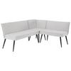 Eckbank Beige Leinenoptik Polyester Aleks 195x157 Cm - Beige/Schwarz, LIFESTYLE, Textil/Metall (195/157cm) - MID.YOU