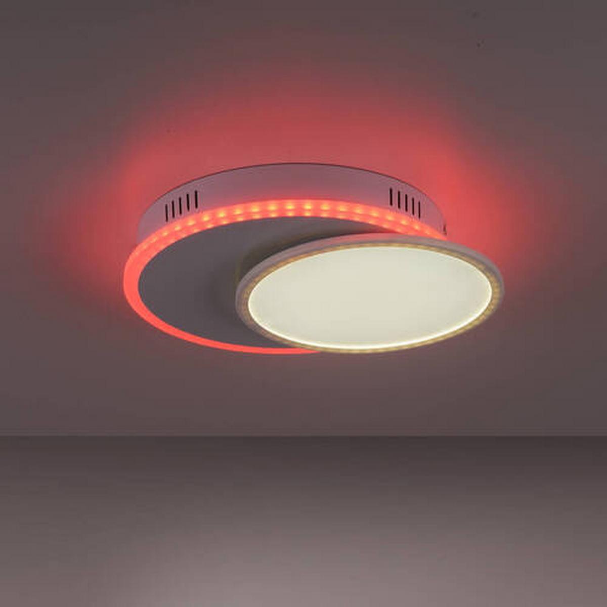 LED-Deckenleuchte Arenda L: 45 cm dimmbar mit Farbwechsler - Weiß, Design, Kunststoff/Metall (45/33/7,5cm)