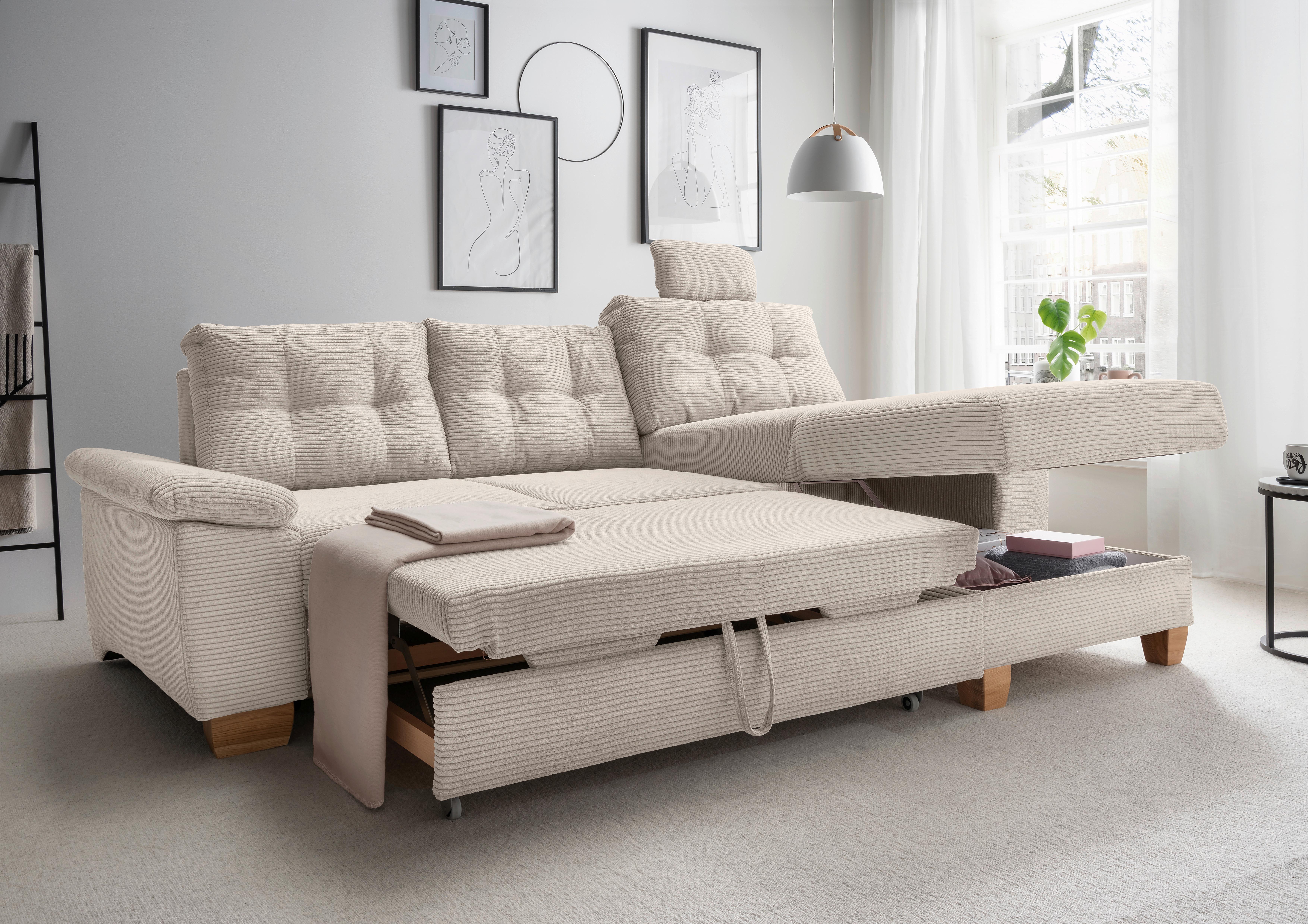 Ecksofa Brizzini, Beige S: 270x176 Cm - Beige/Naturfarben, MODERN, Textil (270/176cm) - Livetastic