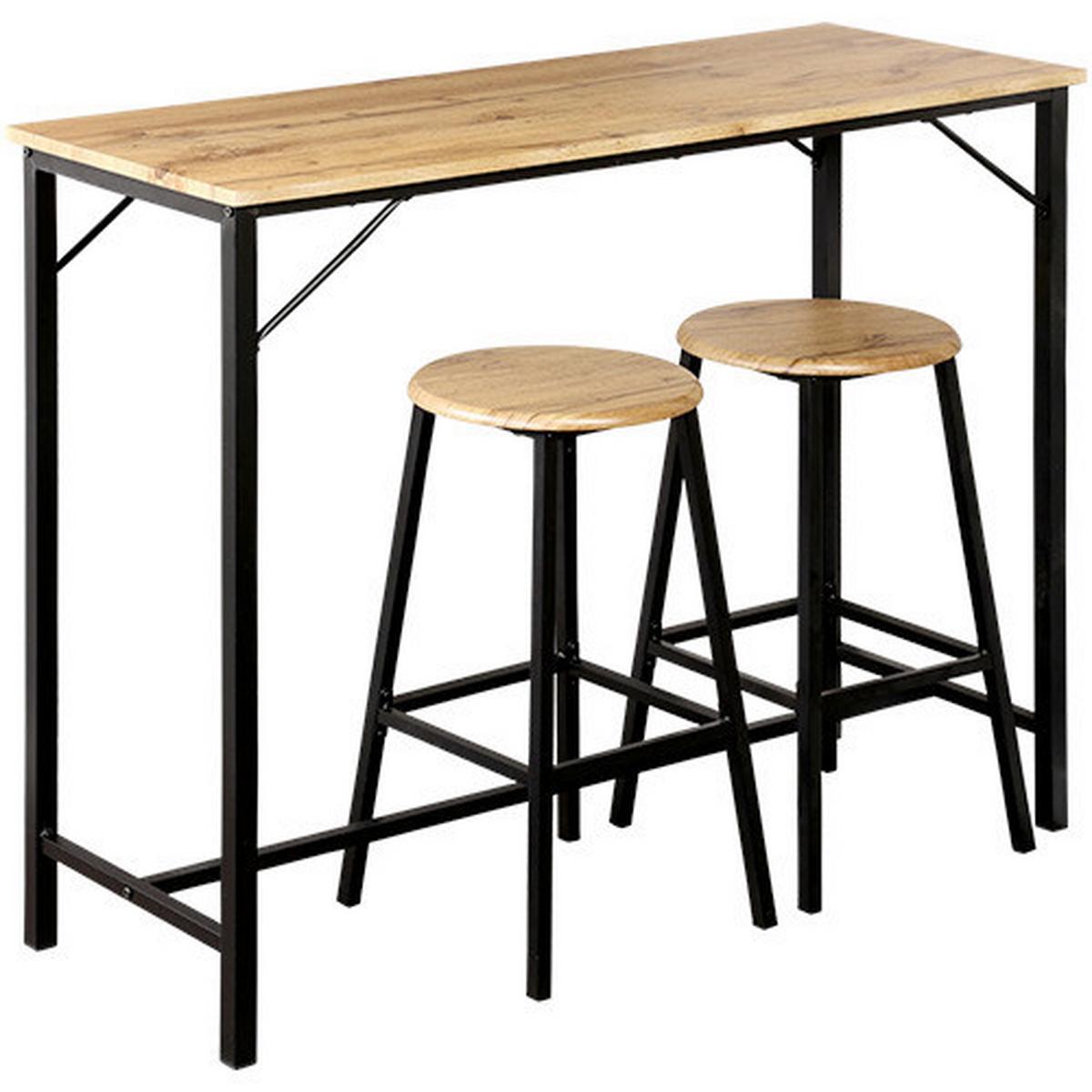 BARTISCH Schwarz/Eichefarben B: 110cm - Eichefarben/Schwarz, Trend, Holzwerkstoff/Metall (110/40/88cm) - Kesper