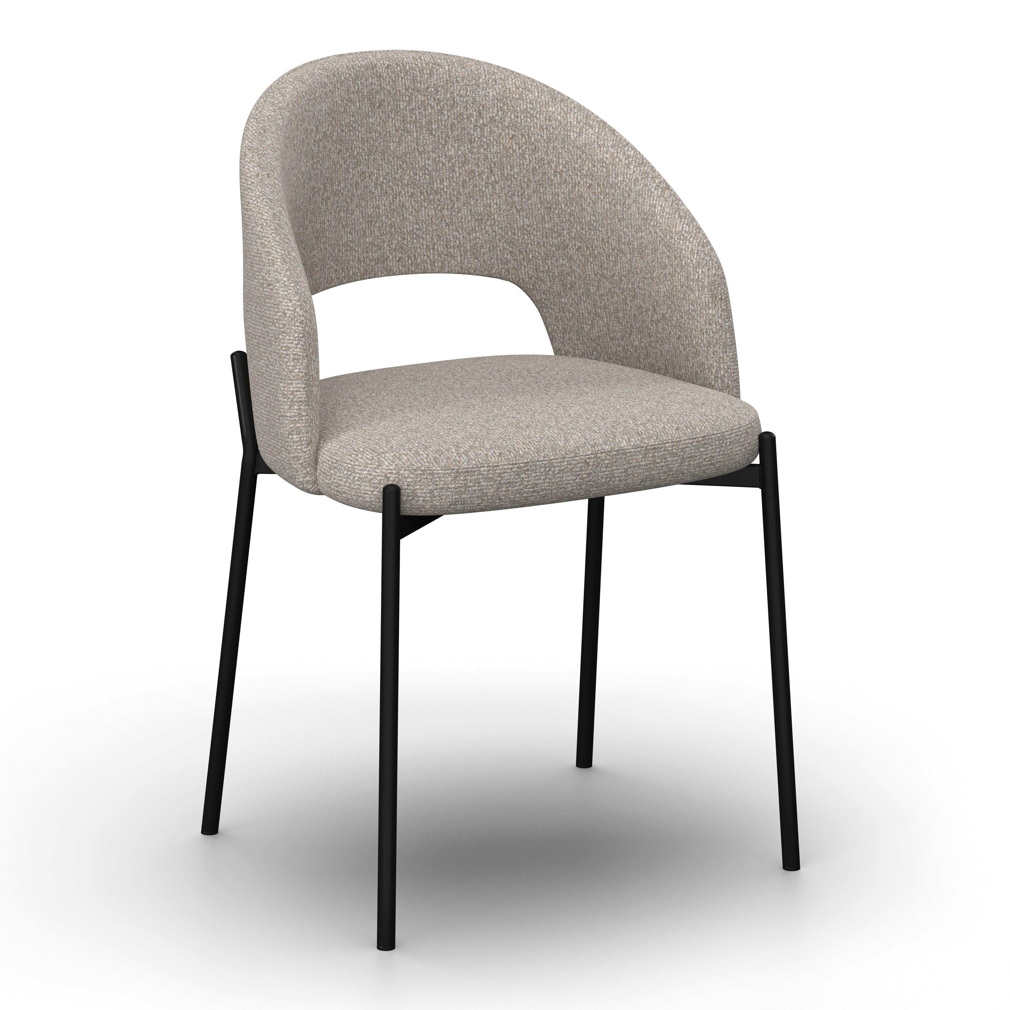 Stolička Nadiya svetlá sivá - čierna/svetlosivá, Modern, kov/drevo (52/78/56cm) - Bessagi Home