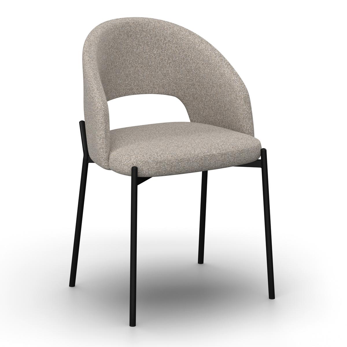 Stolička Nadiya svetlá sivá - čierna/svetlosivá, Modern, kov/drevo (52/78/56cm) - Bessagi Home