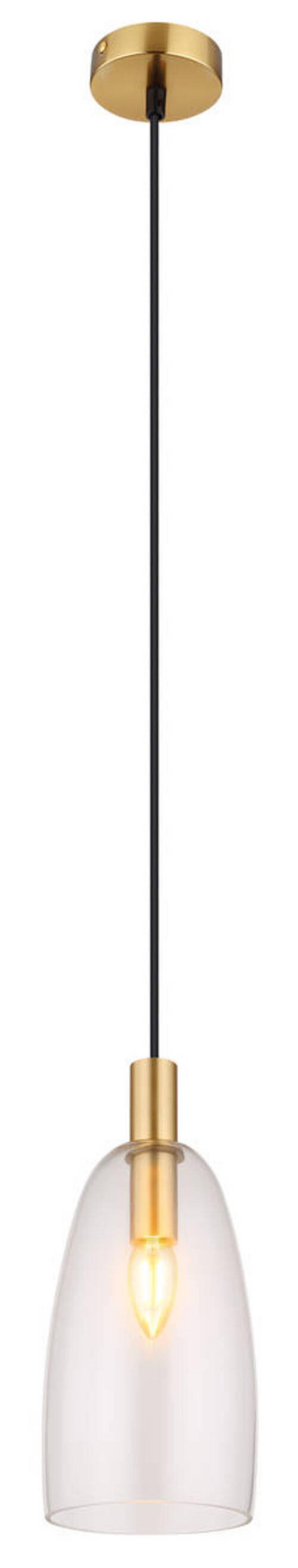 Hängeleuchte 15789h2m Höhenverstellbar - Messingfarben, KONVENTIONELL, Glas/Metall (14/120cm) - Globo