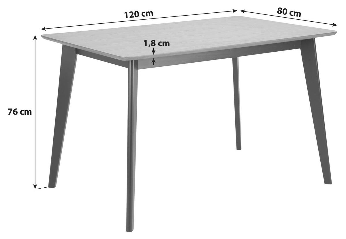 Esstisch Roxby 120x80 Cm Eiche Dekor/schwarz - Eichefarben/Schwarz, KONVENTIONELL, Holzwerkstoff (120/80/76cm) - Livetastic