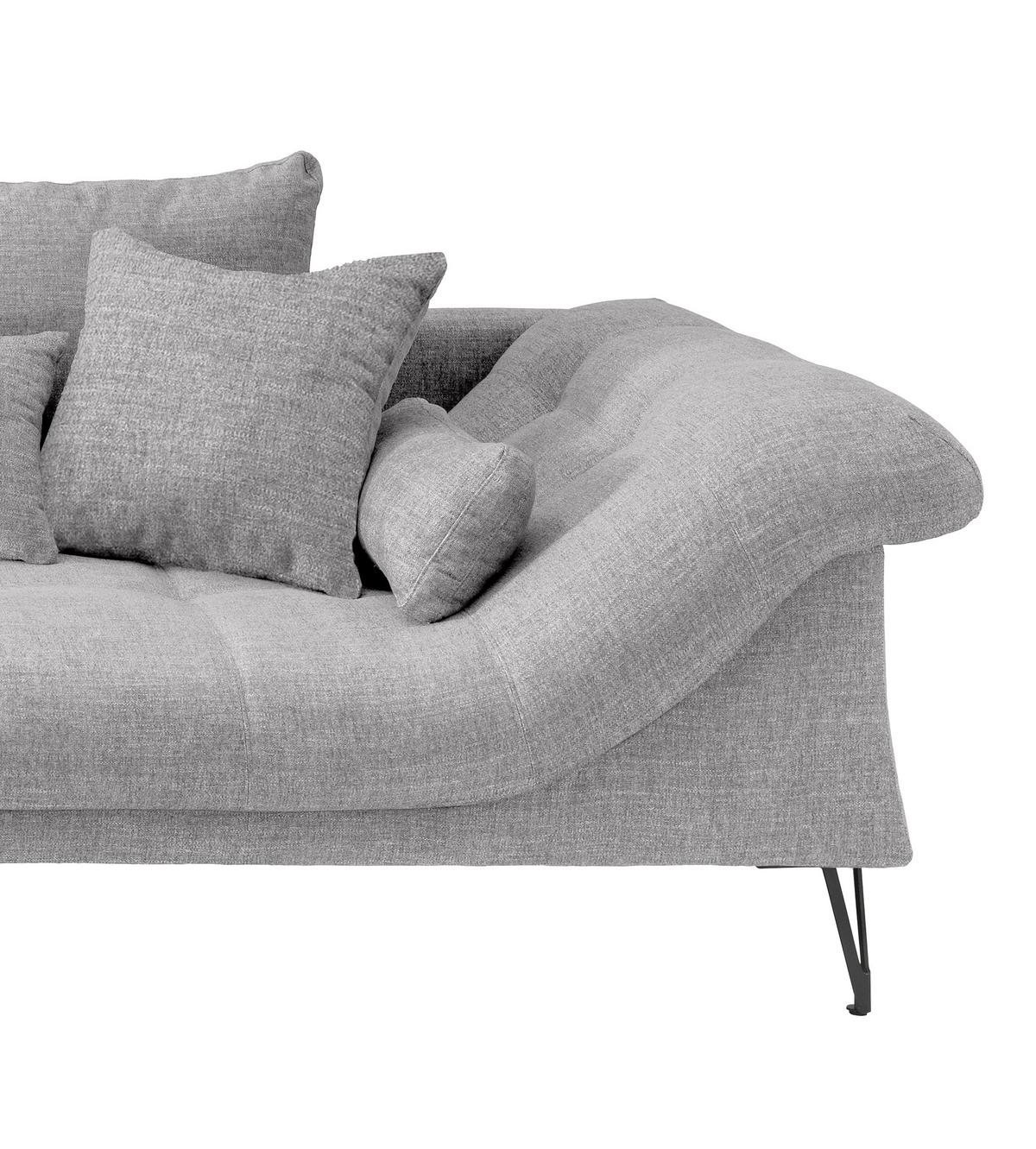 Ecksofa Garda, Hellgrau S: 192x310 Cm - Hellgrau/Schwarz, KONVENTIONELL, Textil (192/310cm) - Livetastic