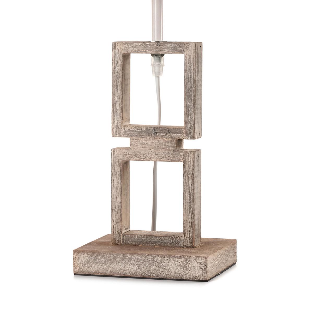 Tischleuchte 5038/L - Grau, Design, Holz/Textil (22/15,5/40cm)